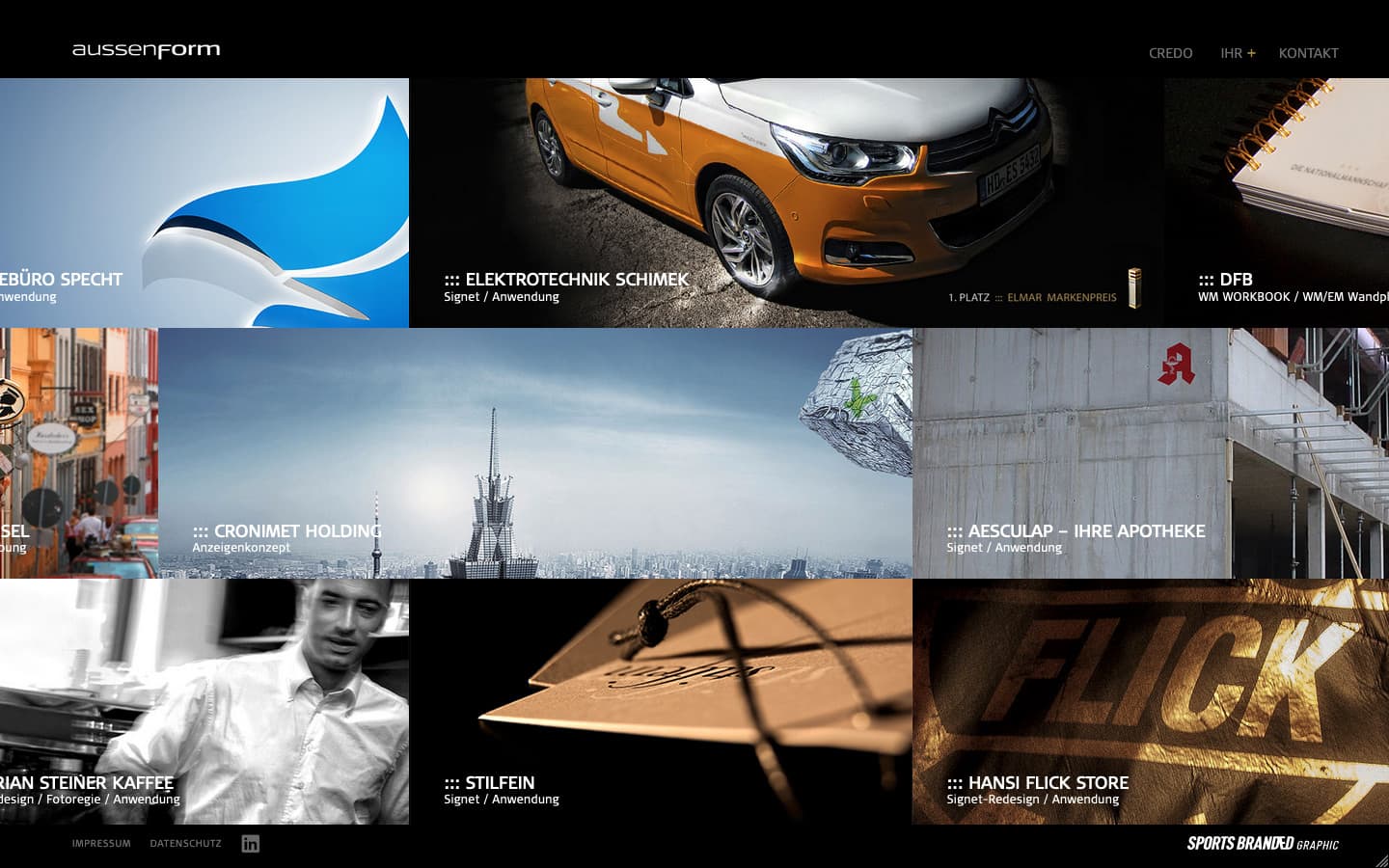 Aussenform Website Screenshot