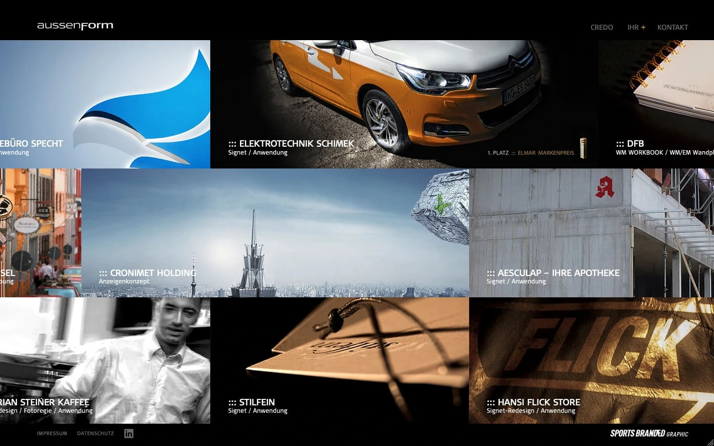 Aussenform Website Screenshot