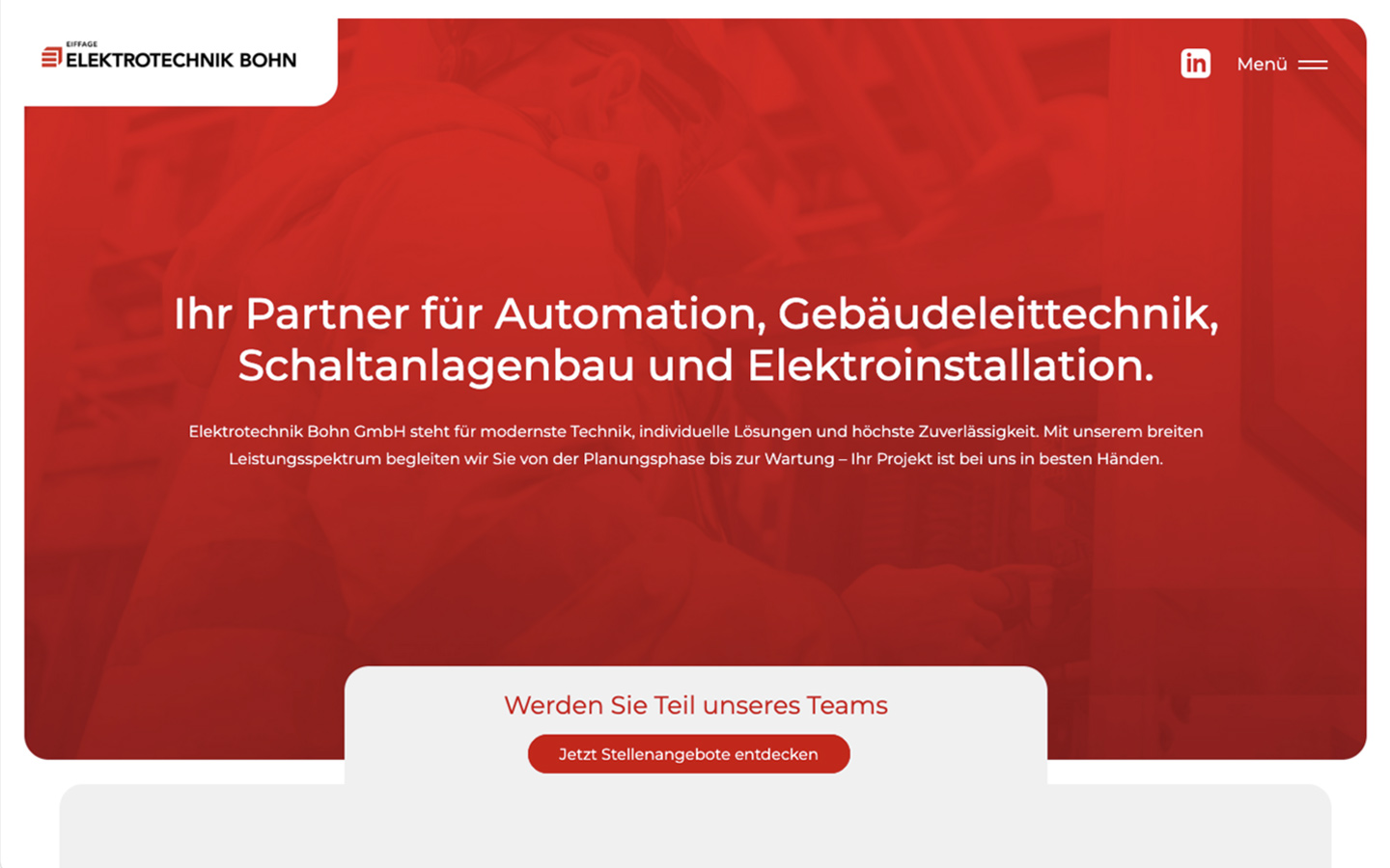 bohn Website – Startseite und Design-Übersicht