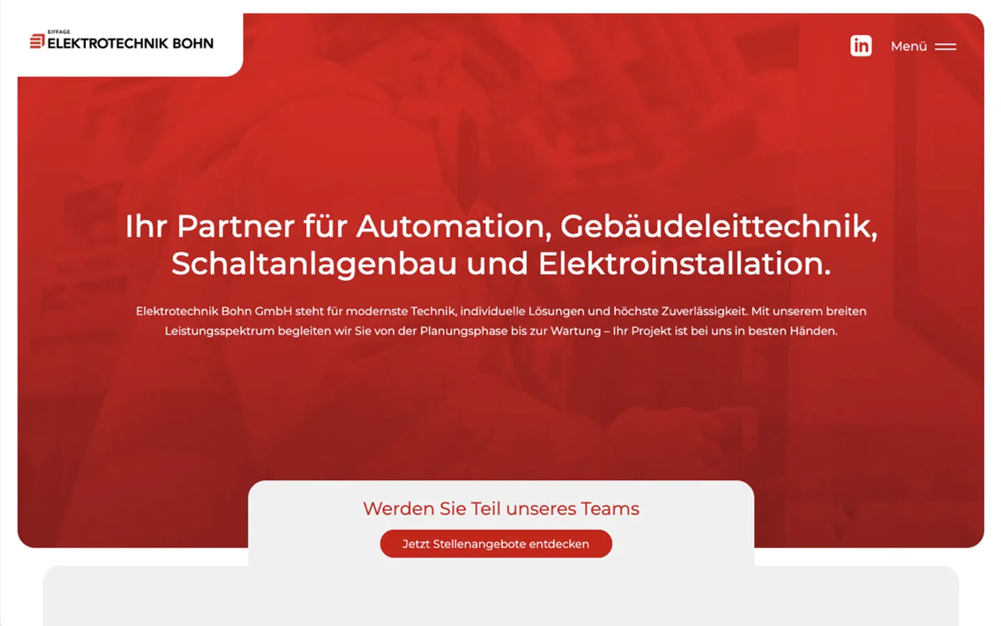 bohn Website – Startseite und Design-Übersicht