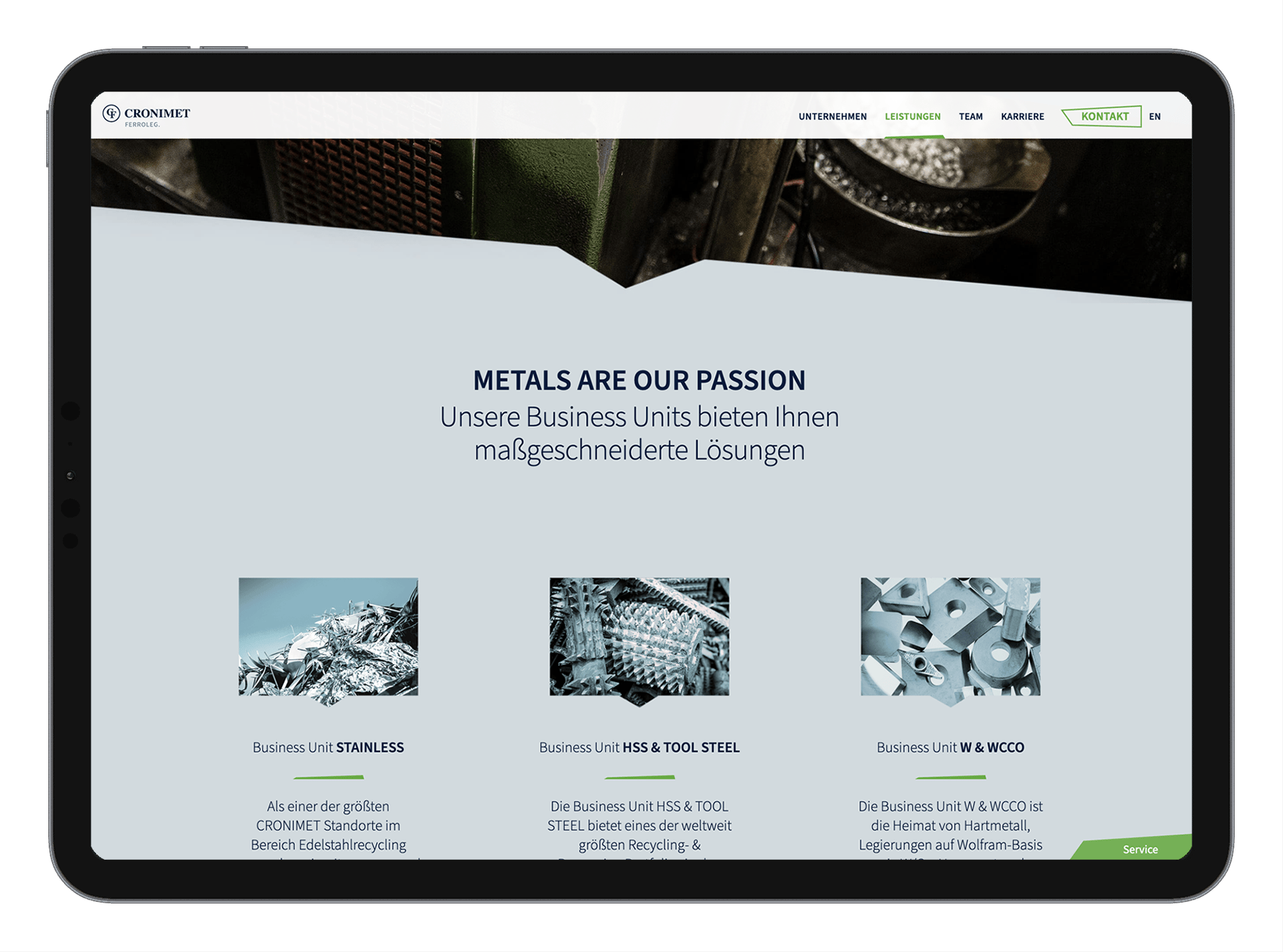 Cronimet Ferroleg Website Screenshot