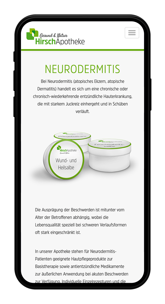 Hirsch Apotheke Website Screenshot