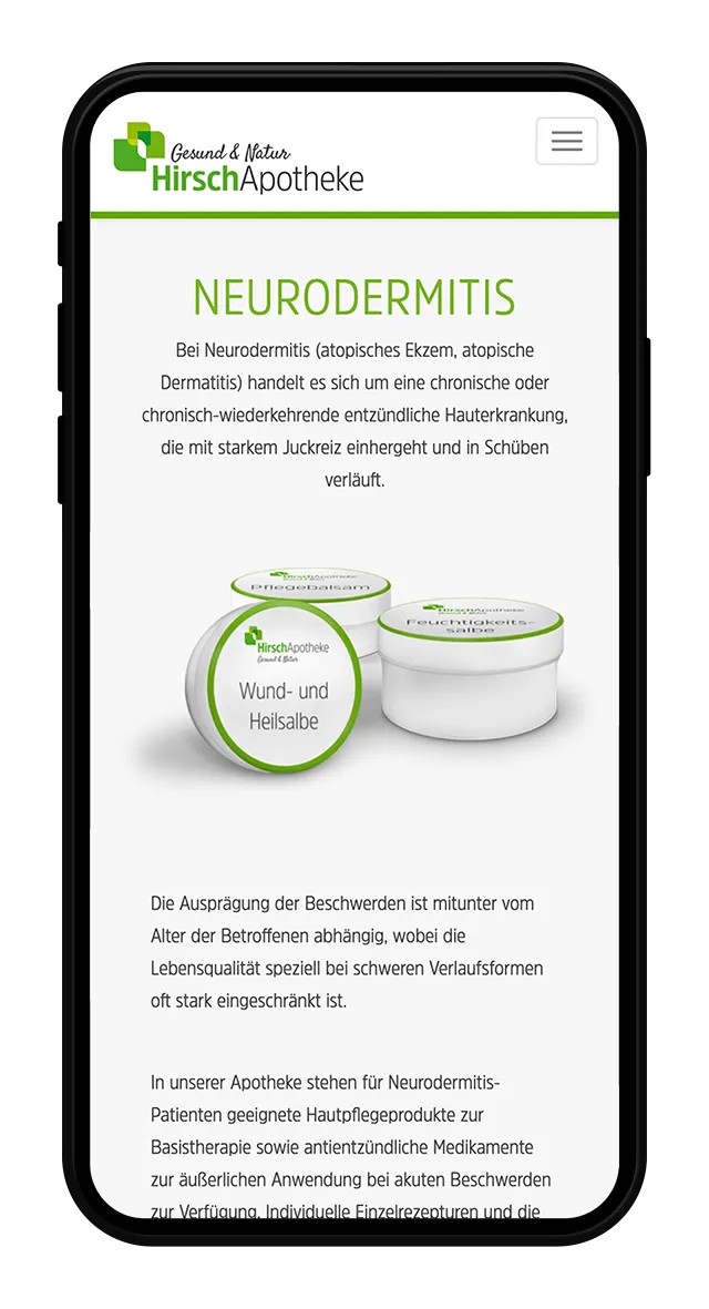 Hirsch Apotheke Website Screenshot