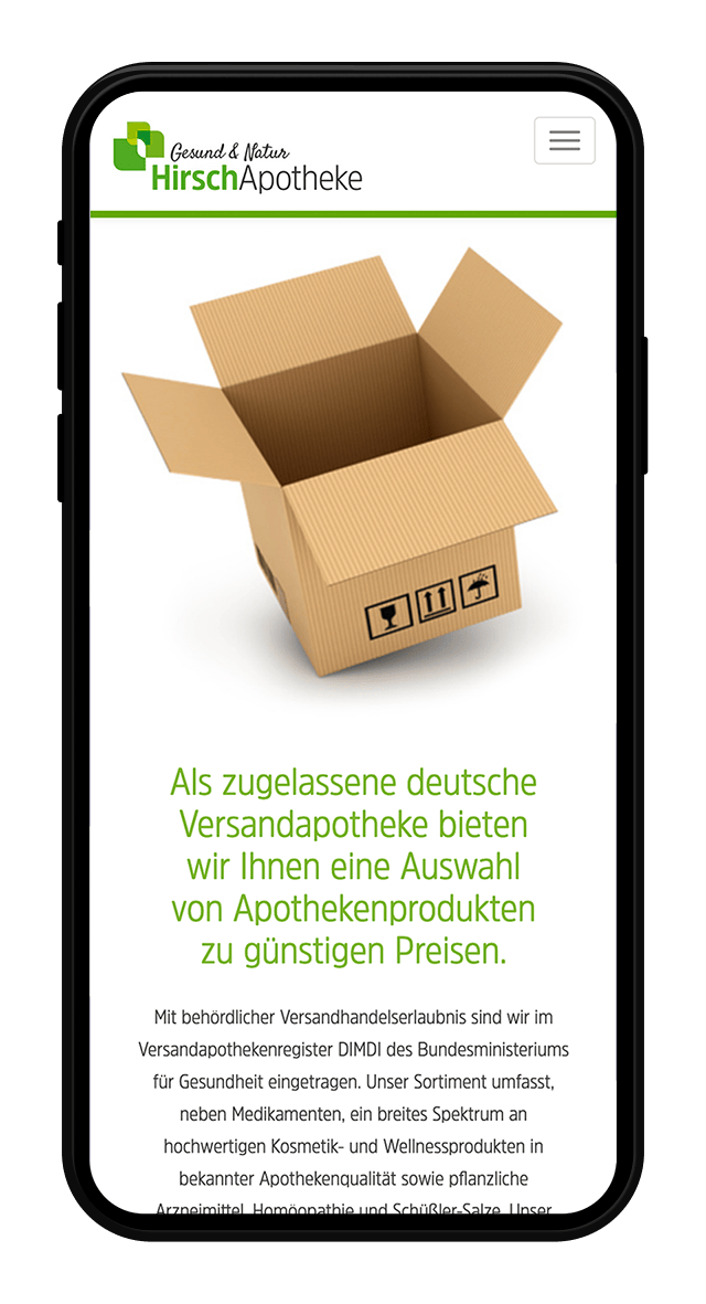 Hirsch Apotheke Website Screenshot