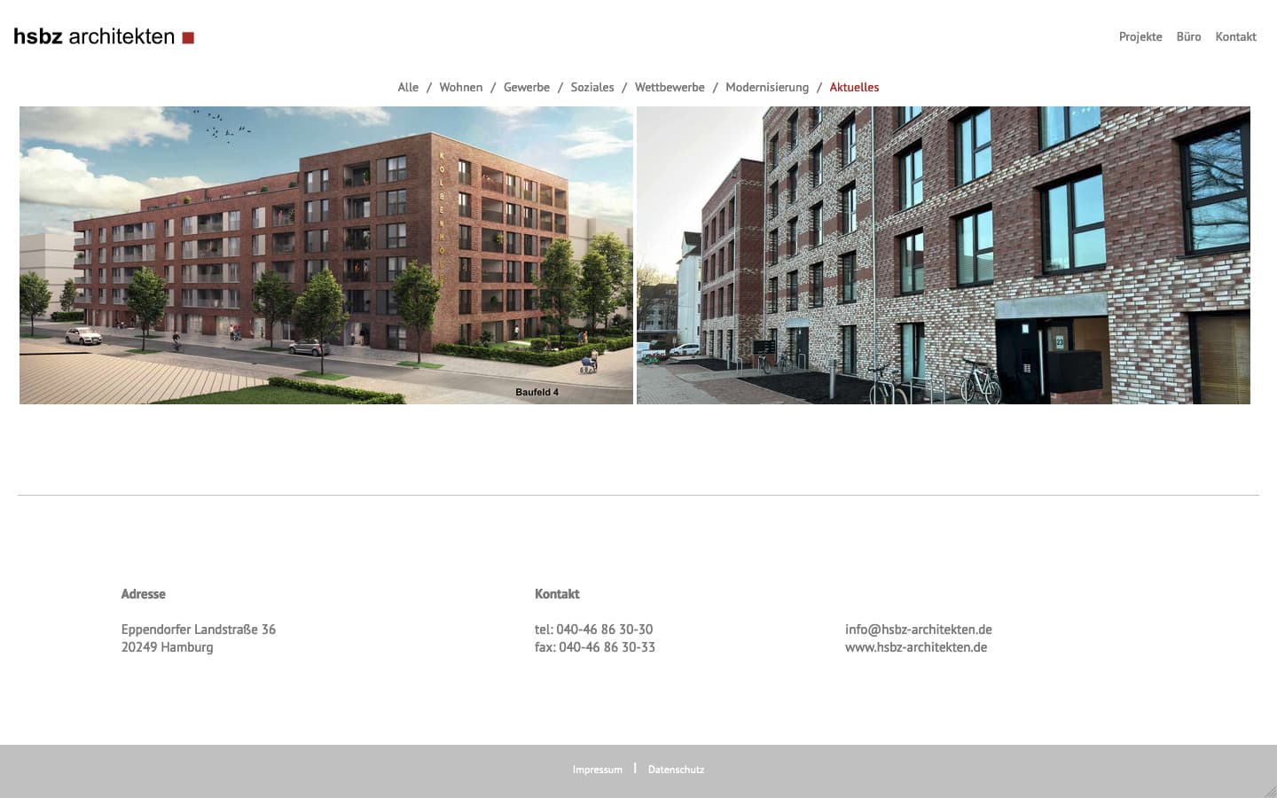 HSZB Website Screenshot