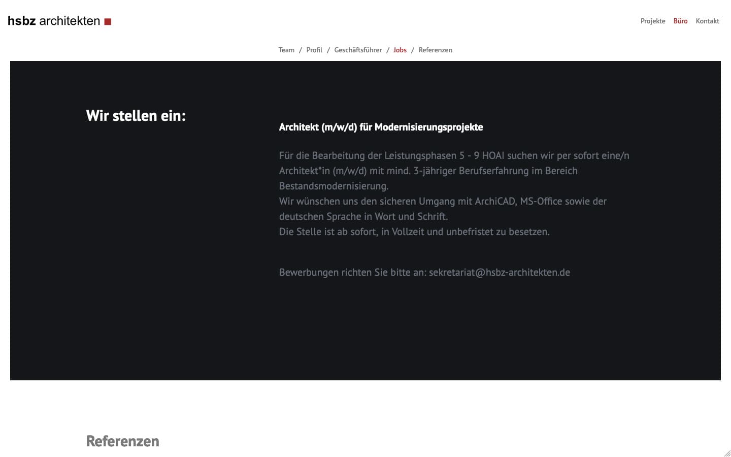 HSZB Website Screenshot