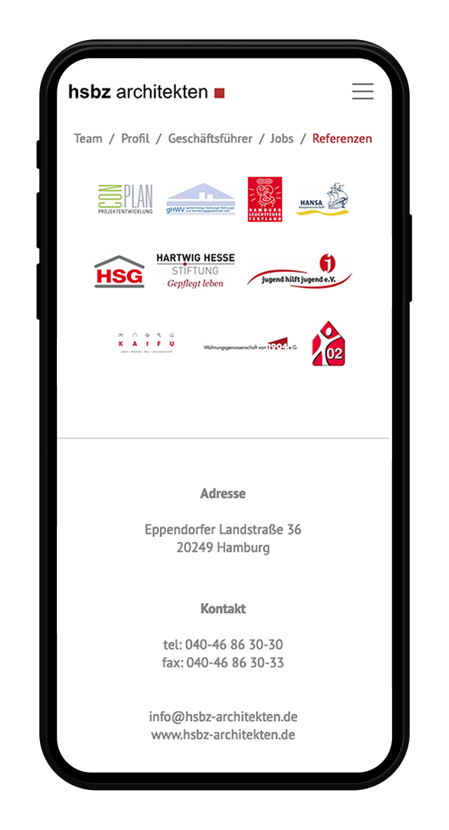 HSZB Website Screenshot