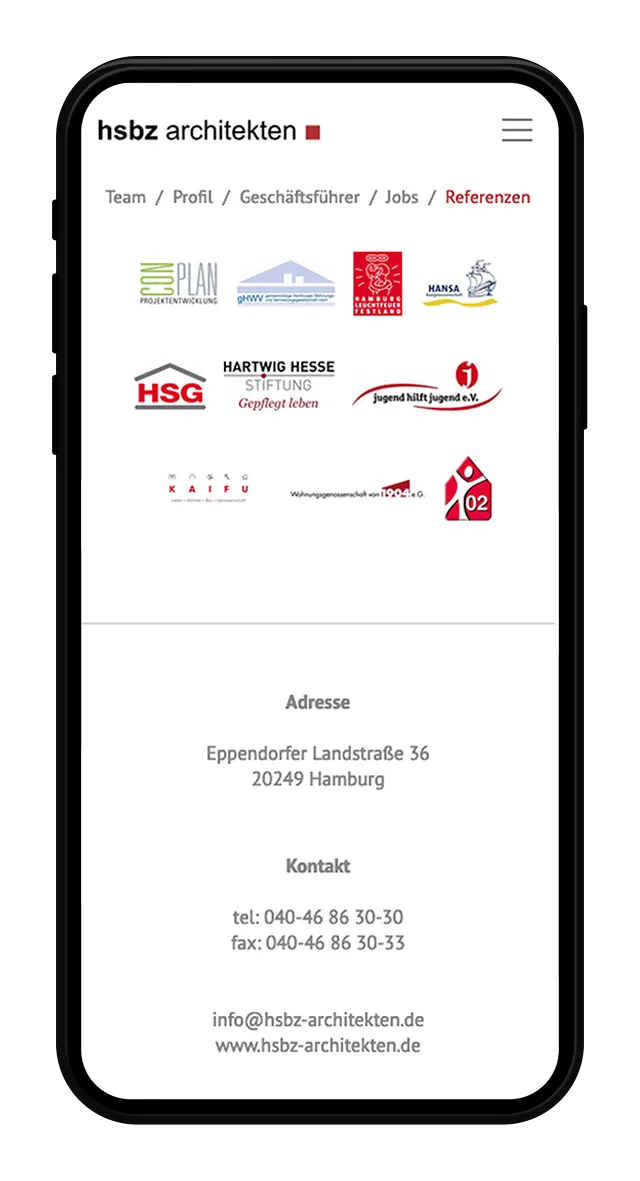 HSZB Website Screenshot