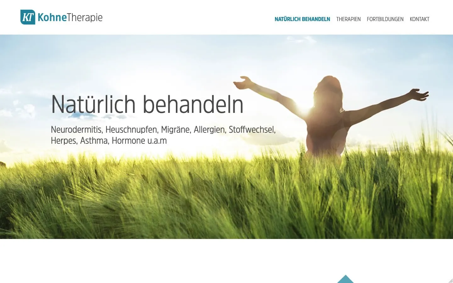 Kohne Therapie Website – Startseite und Design-Übersicht