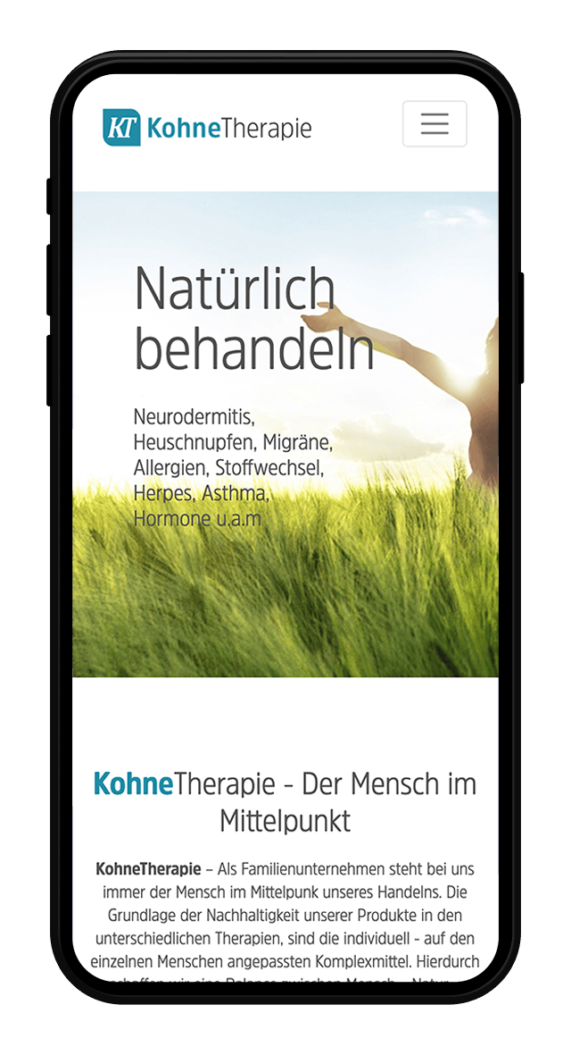 Kohne Therapie Website Screenshot