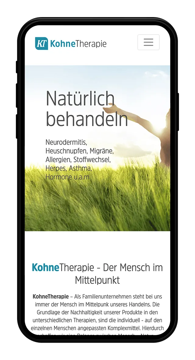 Kohne Therapie Website Screenshot