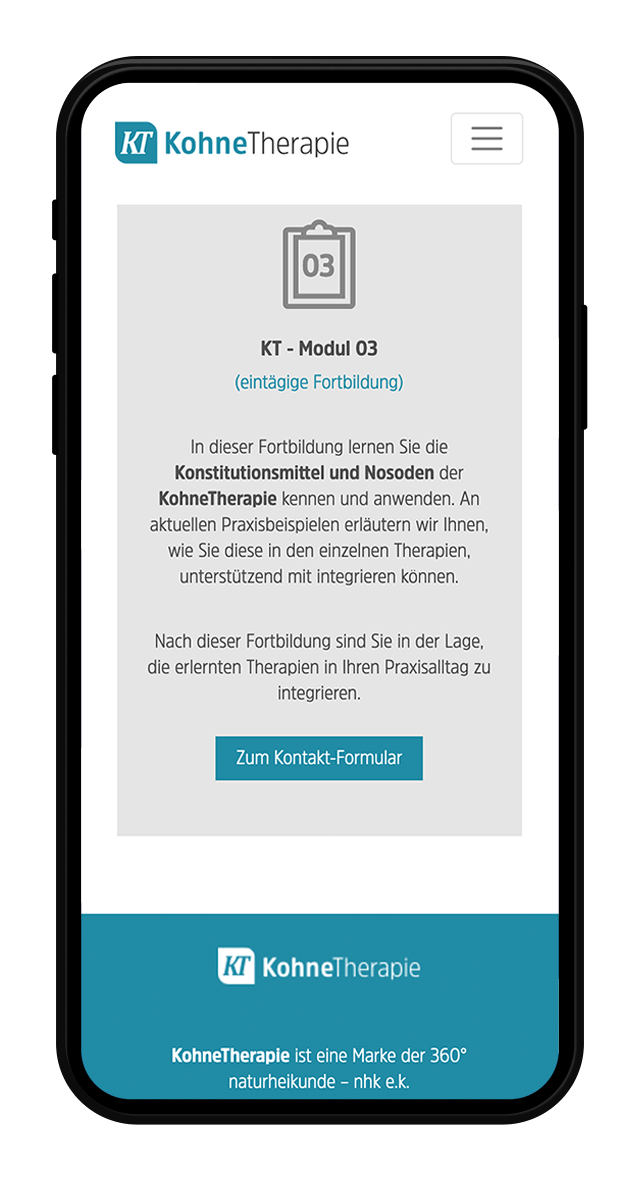 Kohne Therapie Website Screenshot