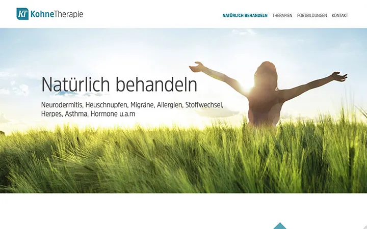 KohneTherapie Website – Startseiten-Design