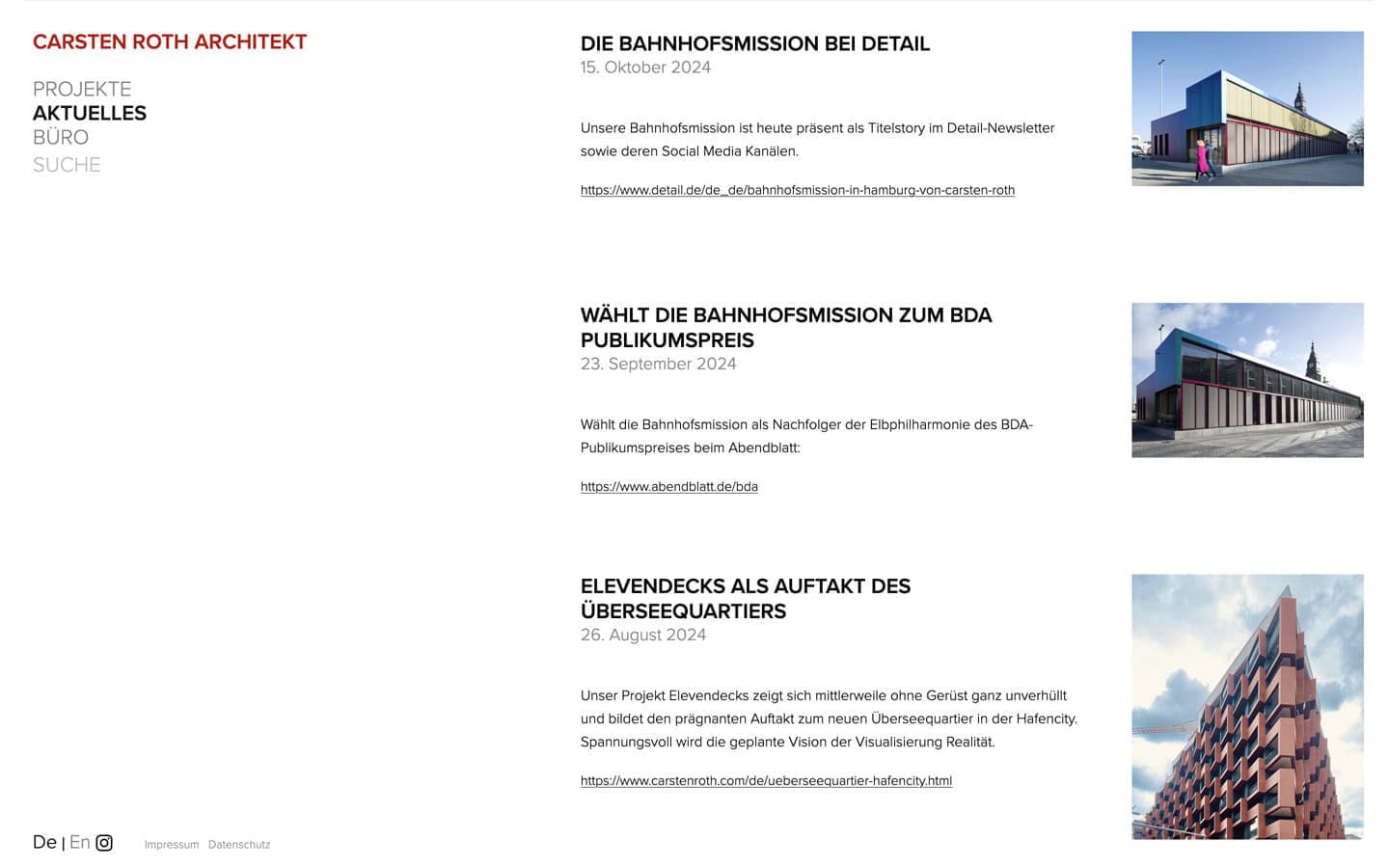 Carsten Roth Website Screenshot