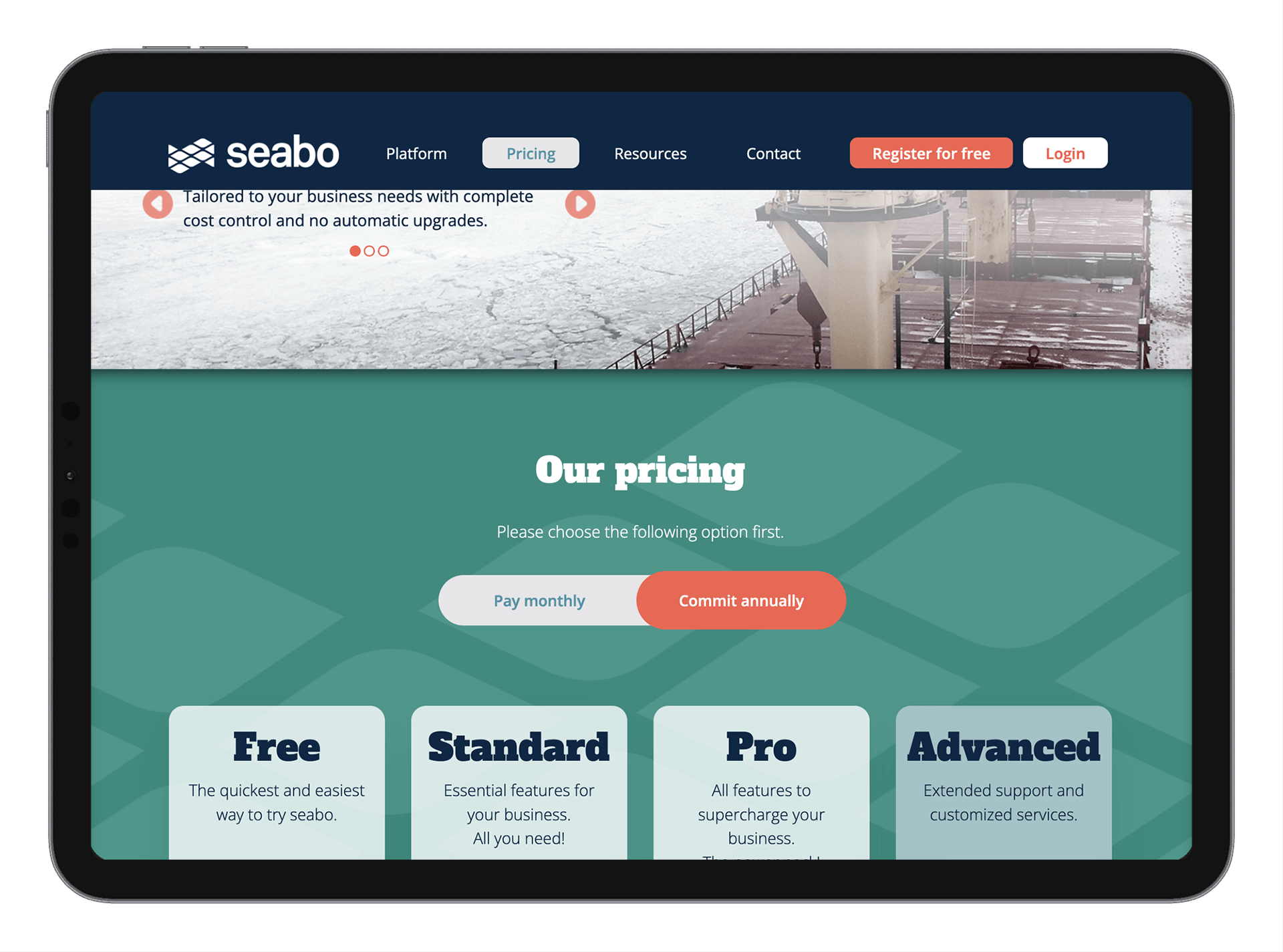 Seabo Website Screenshot