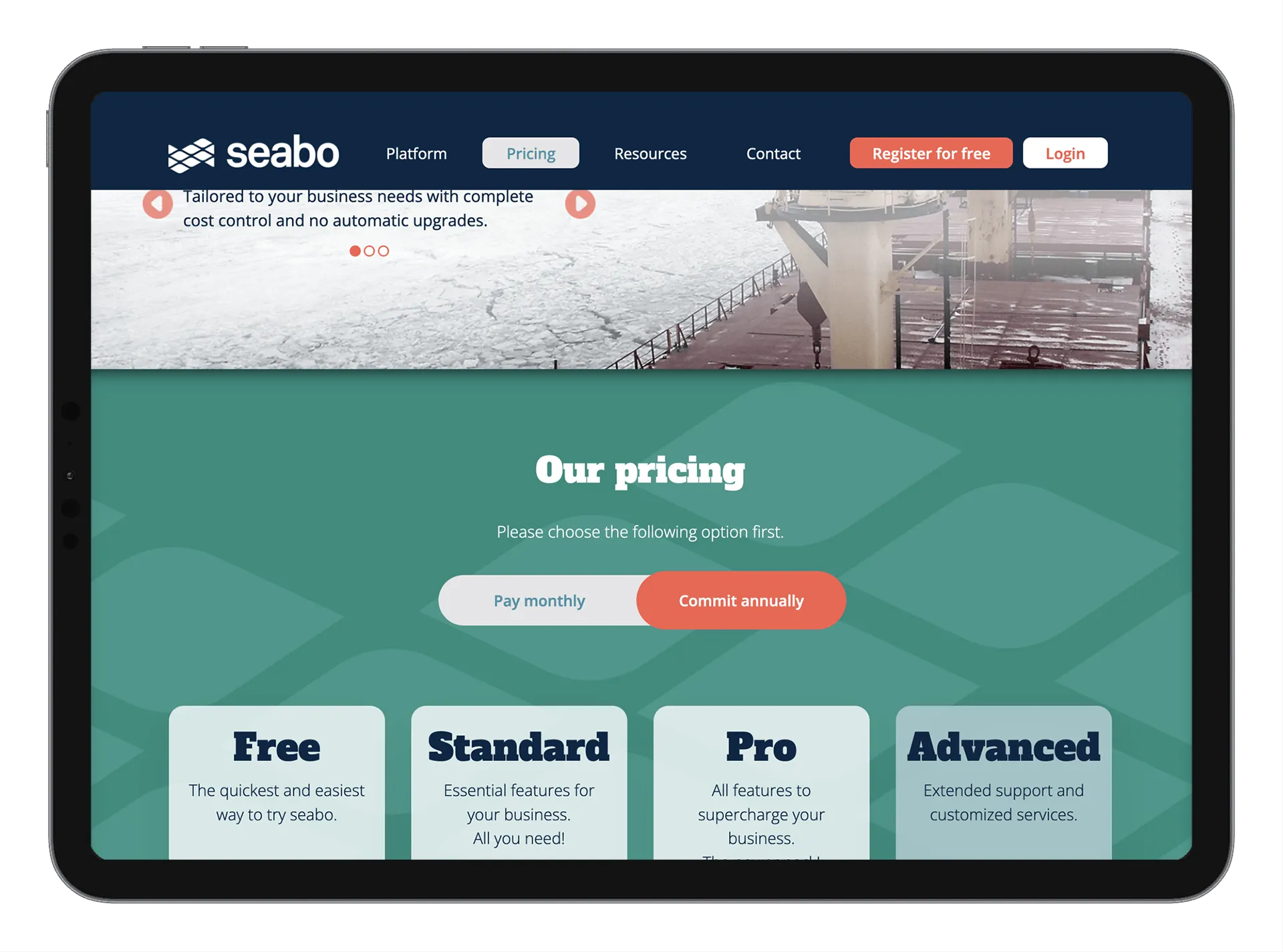 Seabo Website Screenshot