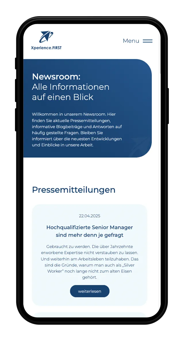 Xperience.FIRST Website Screenshot